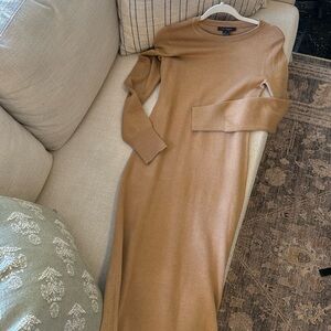 Camel colored midi dress